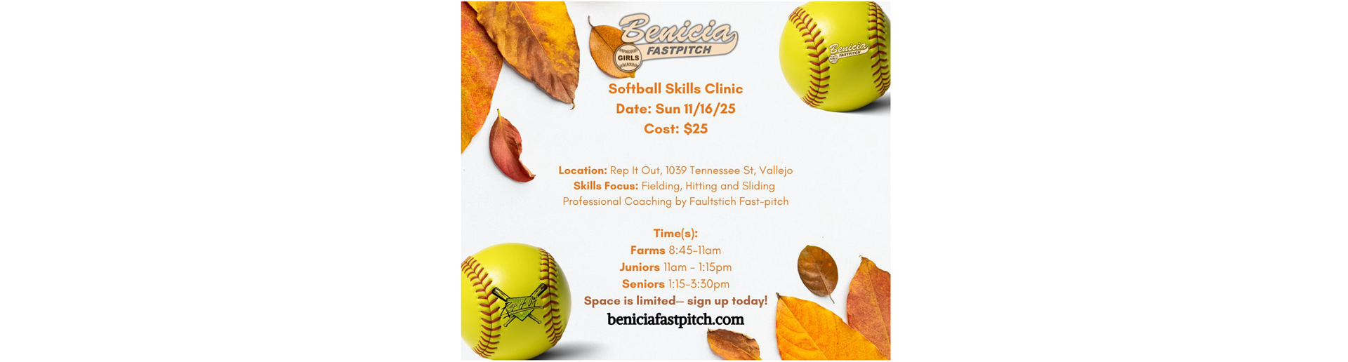 Sign up today for the BFP Fall Skills Clinic!
